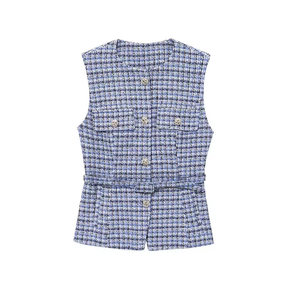 GILET IN DENIM TESTURIZZATO