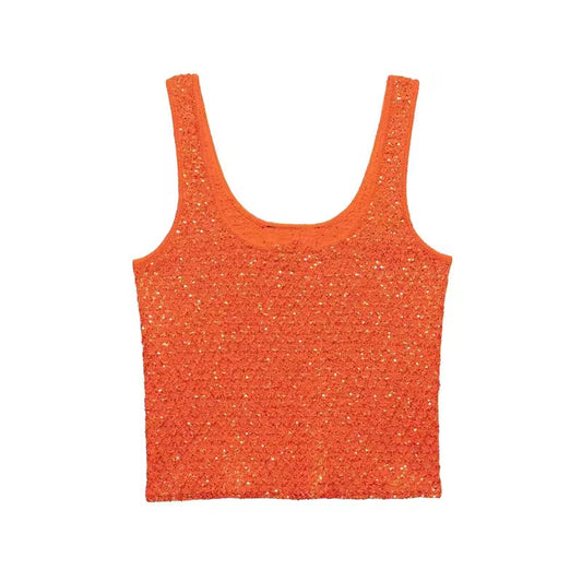 TOP IN MAGLIA DI PAILLETTES
